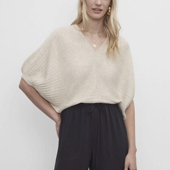Club Monaco Sweaters - Quarter Sleeve V-Neck Sweater - Brand New - NEVER WORN - Tan Heather